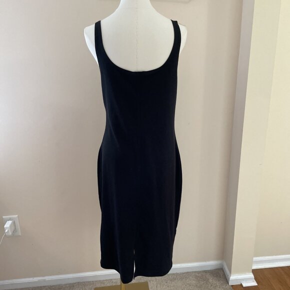 Zara Bodycon Midi Tank Dress Size XL Black Sleeveless Balletcore Minimalist NWT - Picture 5 of 12